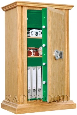 Сейф с отделкой деревом Safewood 112EL Flock Chrome