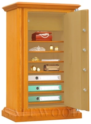 Сейф с отделкой деревом Safewood 112EL Flock Chrome