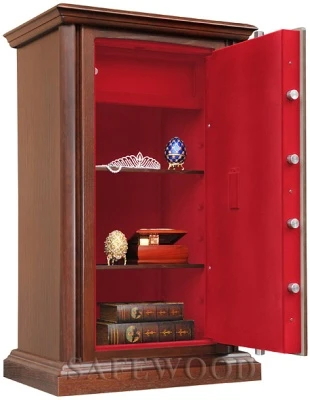 Сейф с отделкой деревом Safewood 112EL Flock Chrome